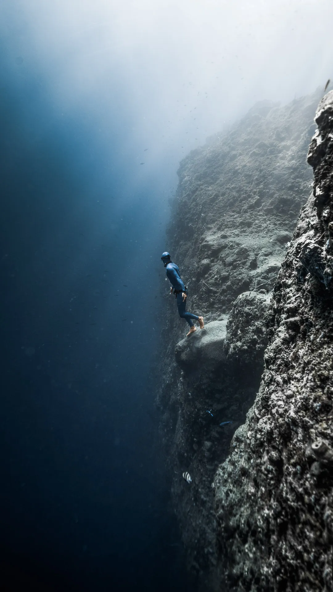 Underwater freediving on Oahu